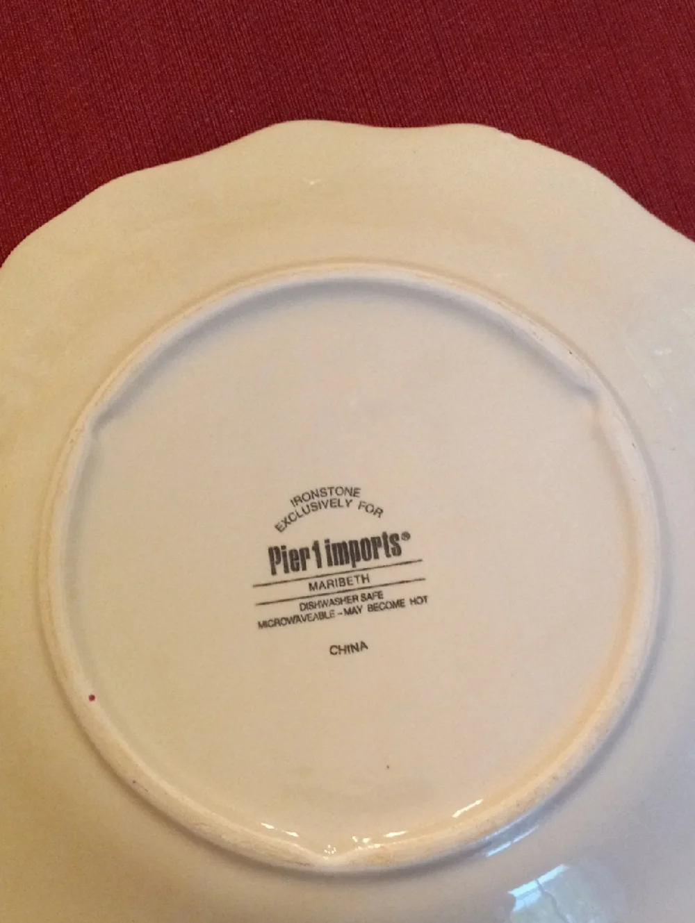 Pier 1  Set Of Scalloped Ironstone Dinner Plates Maribeth Pattern, Cottagecore